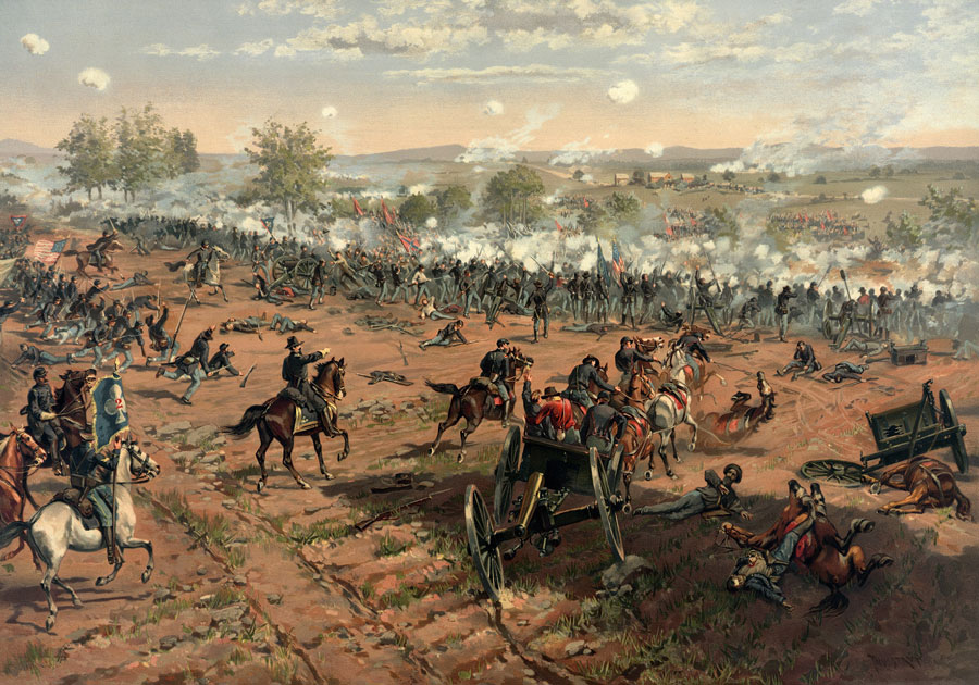 The Battle of Gettysburg, by Thure de Thulstrup. Restoration by Adam Cuerden.